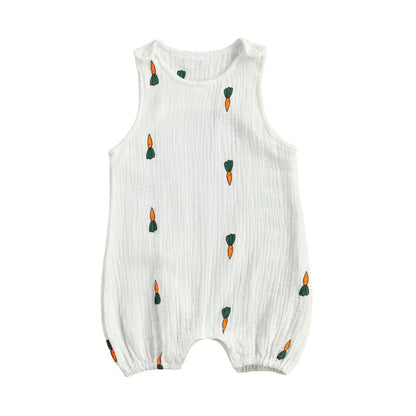 Baby Boys Girls Romper Summer Toddler Newborn Infant Sleeveless Cactus Print Cotton Linen Jumpsuits Playsuits Overalls Outfits