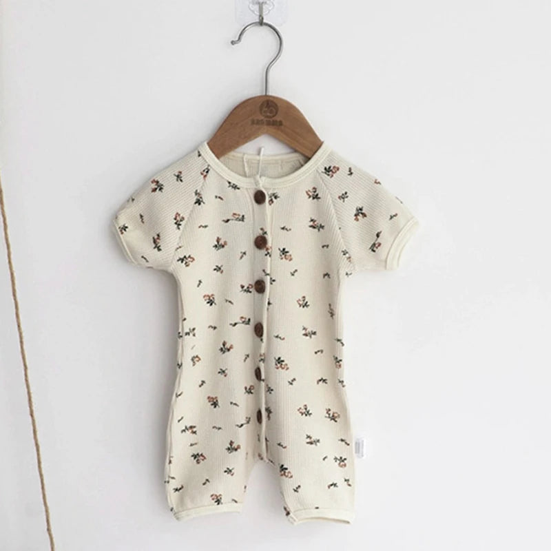 Summer Infant Baby Boys Girls Jumpsuit Korean Style Baby Boys Girls Clothes Toddler Baby Boys Girl Cotton Short Sleeve Romper