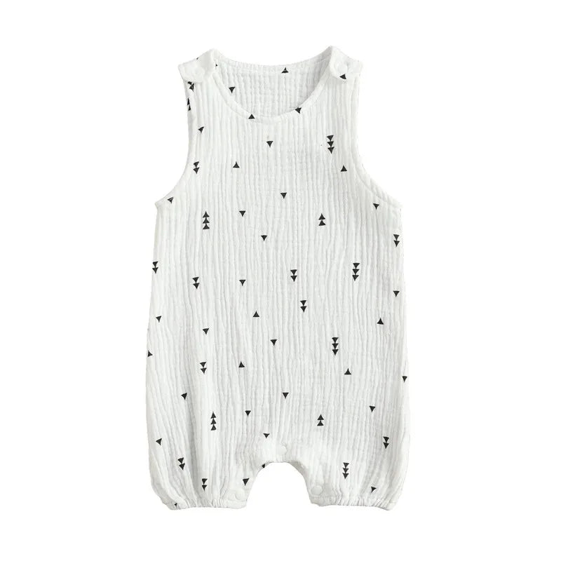 Baby Boys Girls Romper Summer Toddler Newborn Infant Sleeveless Cactus Print Cotton Linen Jumpsuits Playsuits Overalls Outfits