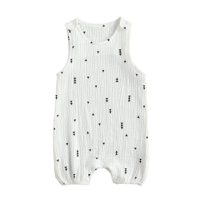 Baby Boys Girls Romper Summer Toddler Newborn Infant Sleeveless Cactus Print Cotton Linen Jumpsuits Playsuits Overalls Outfits